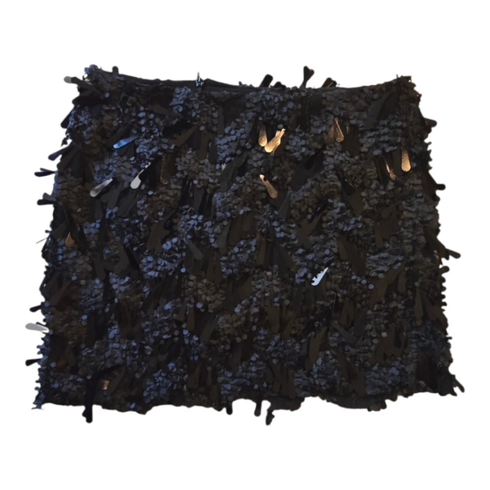 Zara black sequin mini skirt